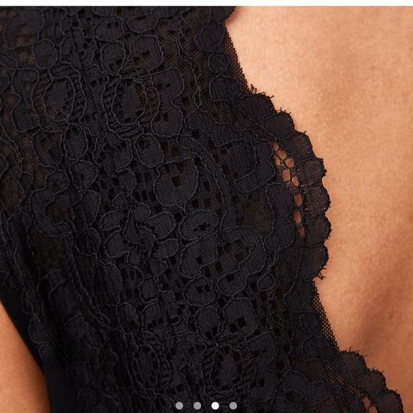 Zara Black Lace Plunge Bodysuit - Picture 3 of 7